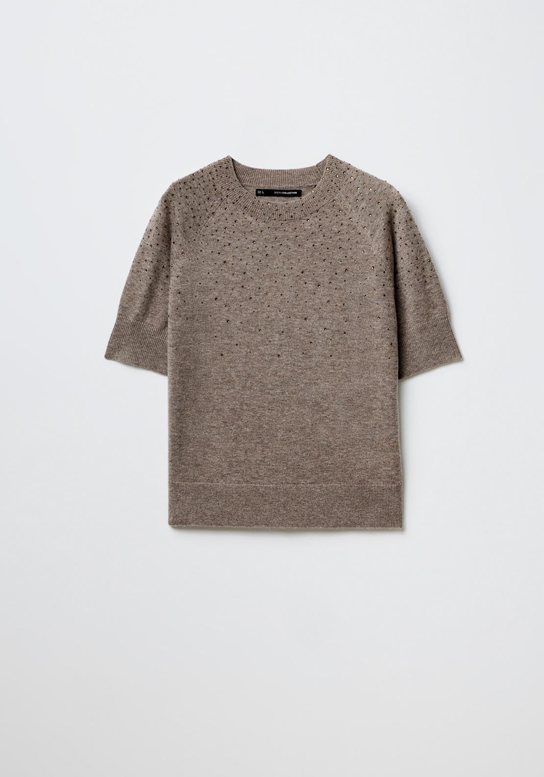Sfera Diamanté sweater - Medium Taupe 5 Shaws Department Stores