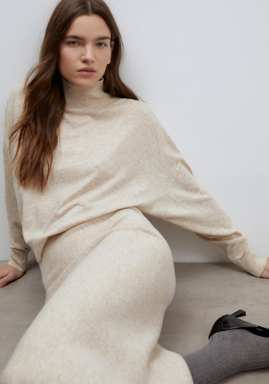Sfera High-neck sweater - Melange Mink 3 Shaws Department Stores