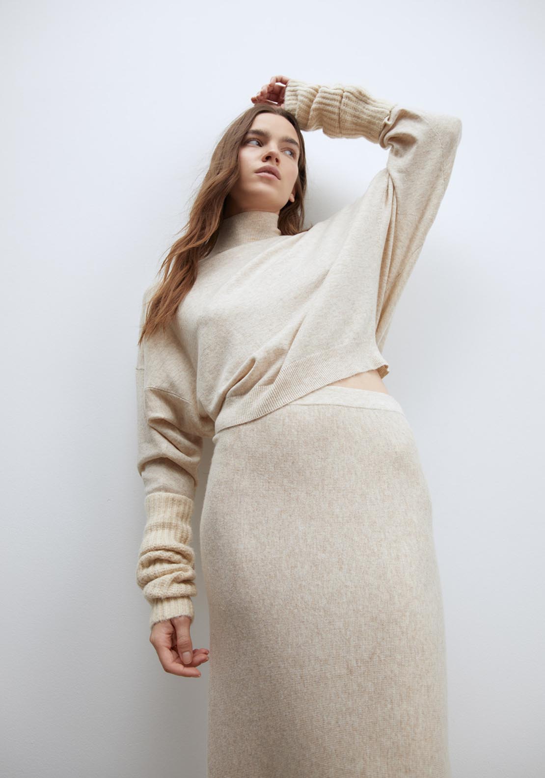 Sfera High-neck sweater - Melange Mink 2 Shaws Department Stores