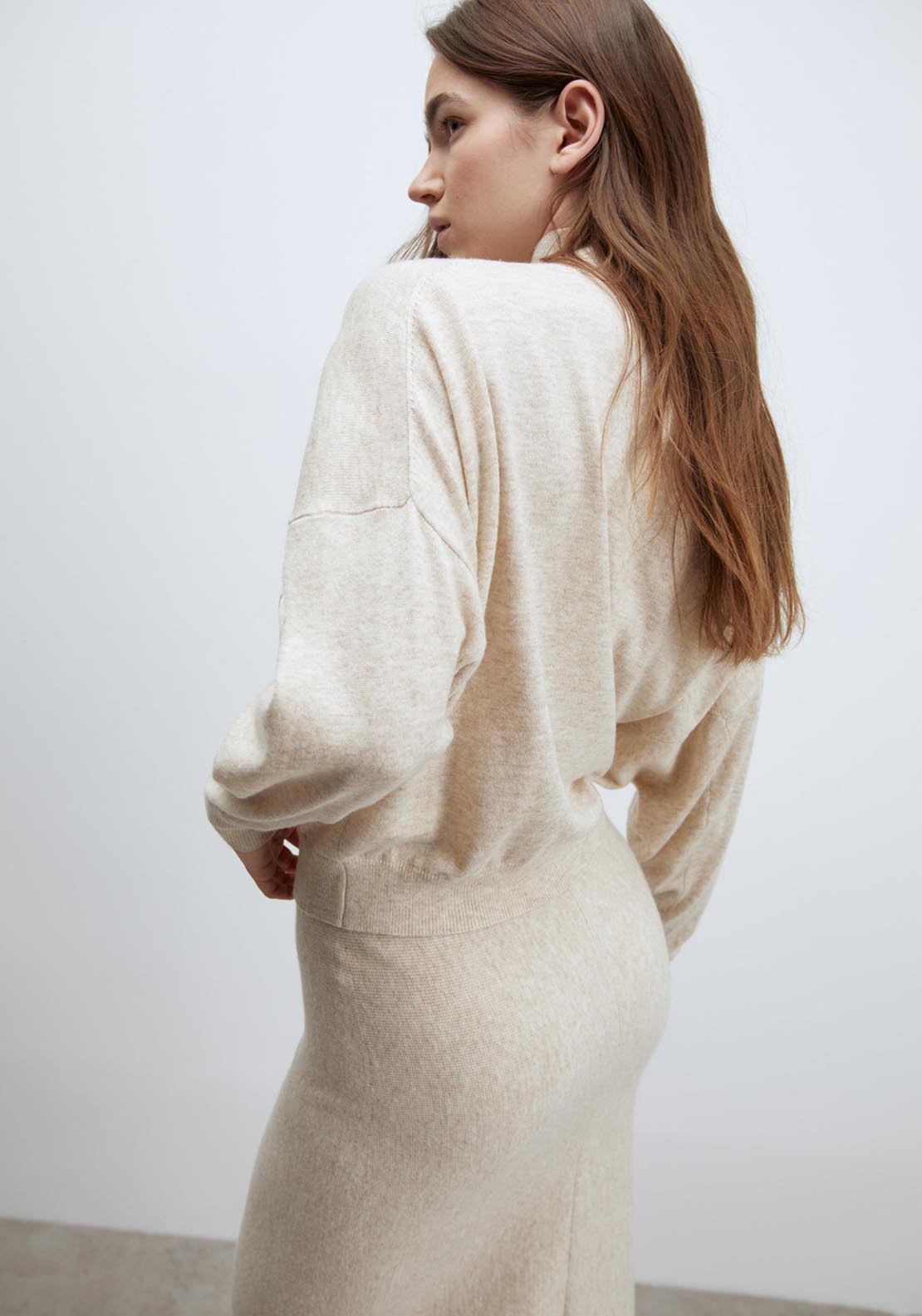 Sfera High-neck sweater - Melange Mink 4 Shaws Department Stores