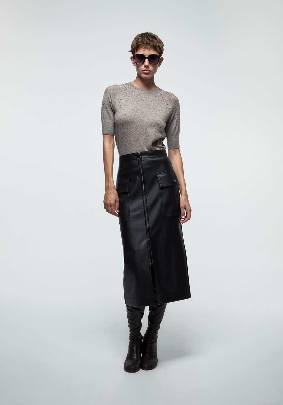 Diamanté Sweater - Melange Light