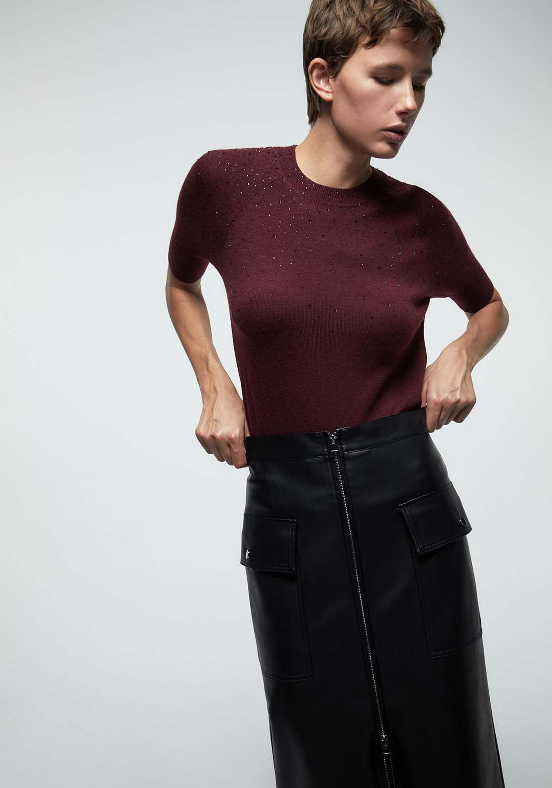 Diamanté Sweater - Red