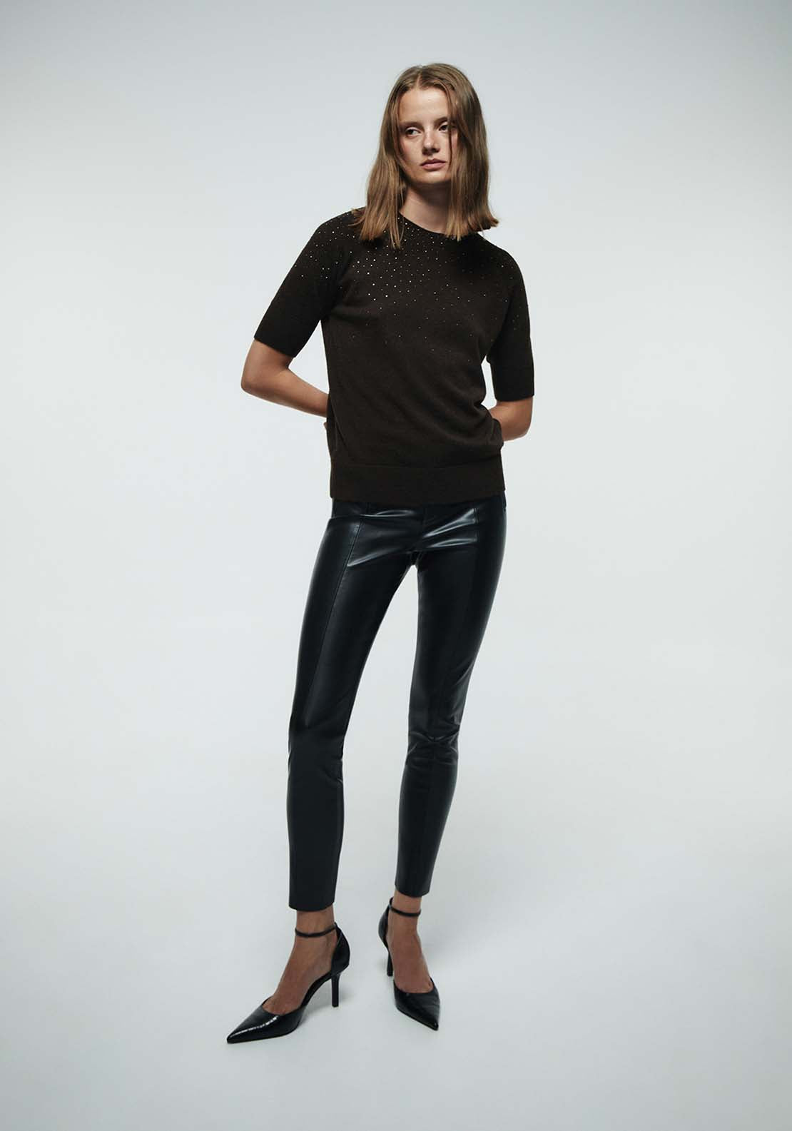 Diamanté Sweater - Brown