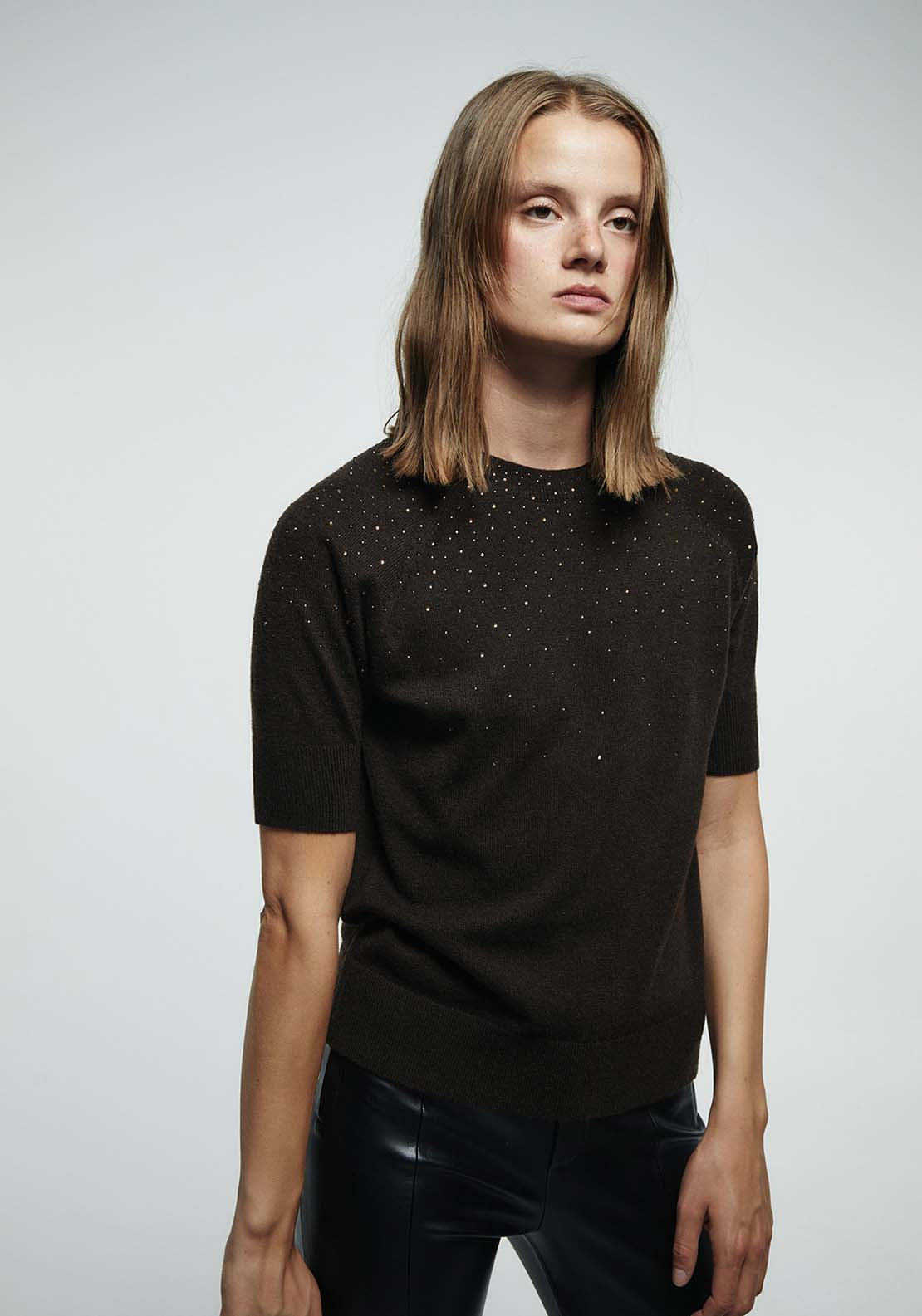 Diamanté Sweater - Brown