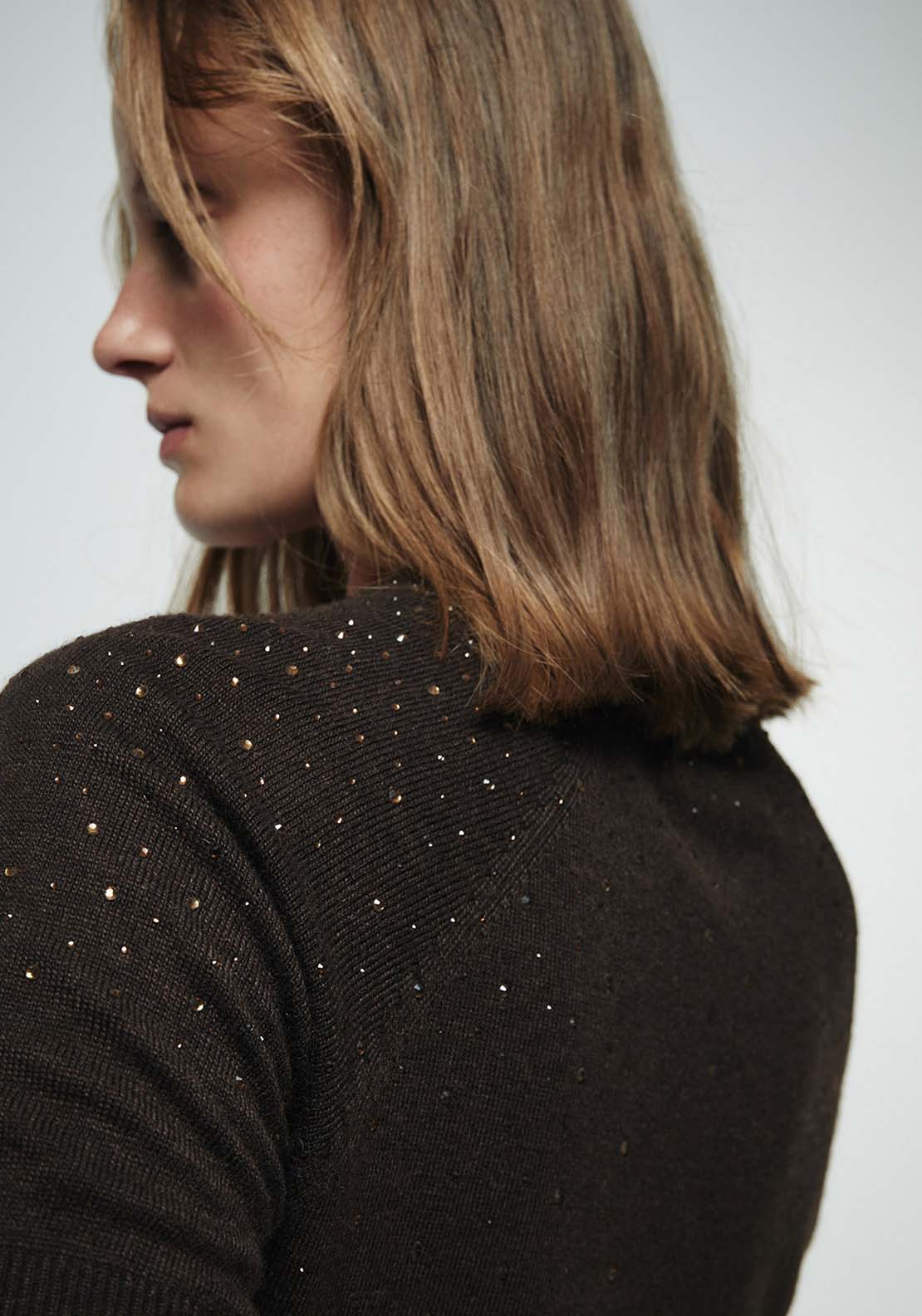 Diamanté Sweater - Brown
