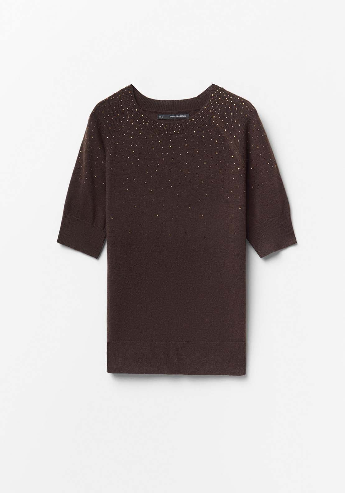 Diamanté Sweater - Brown