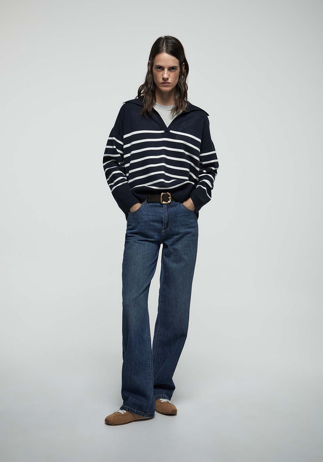 Striped Polo Shirt - Blue