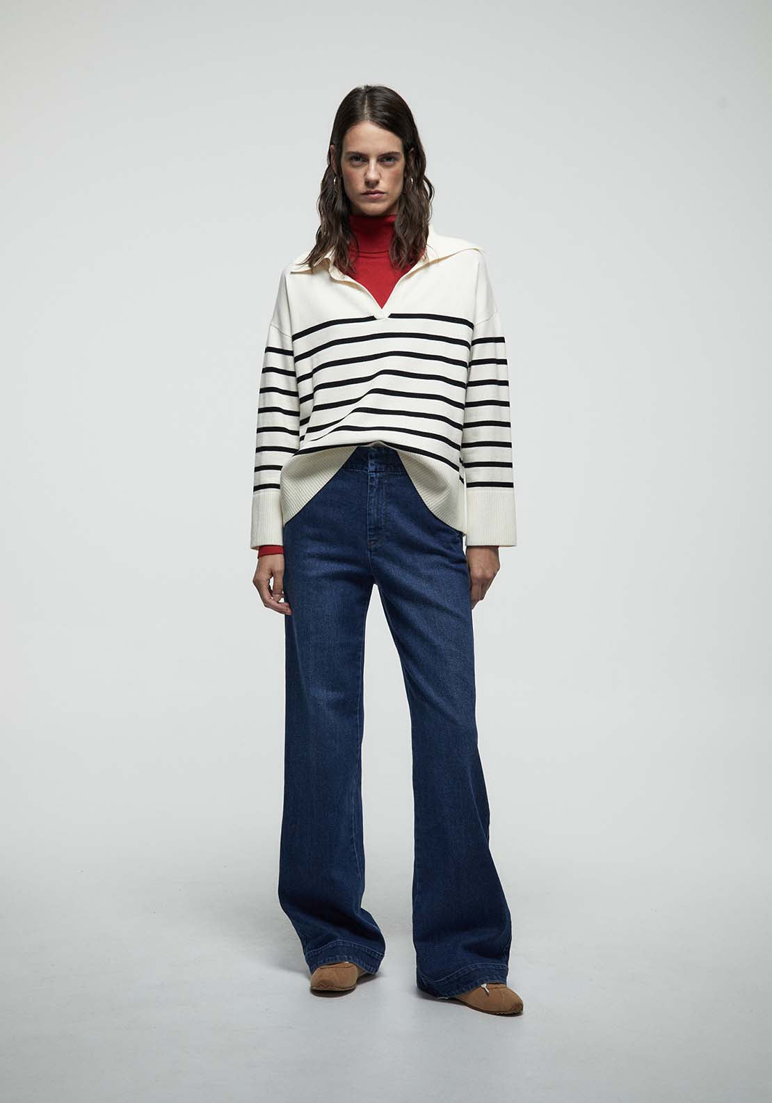 Striped Polo Shirt - Cream