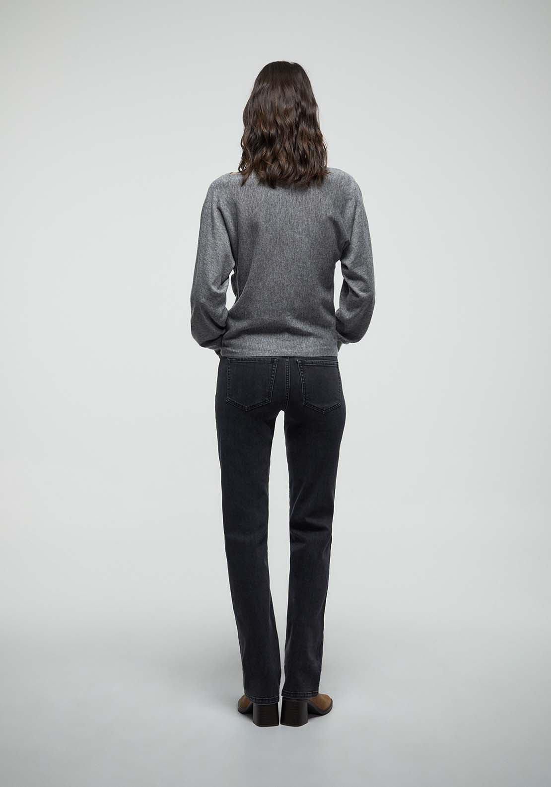 Scoop Neck Sweater - Grey