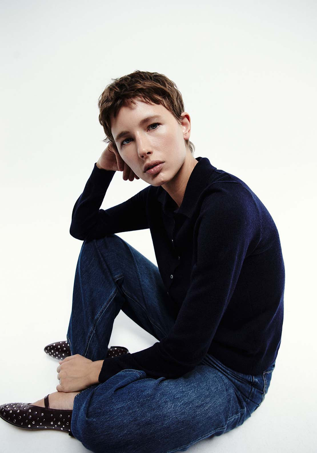 Polo Collar Sweater - Blue