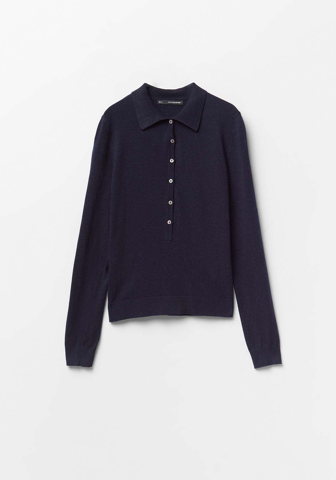 Polo Collar Sweater - Blue