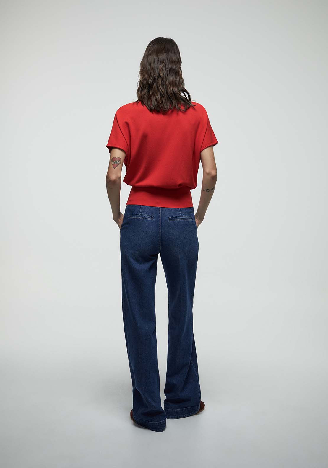 Polo Collar Sweater - Red