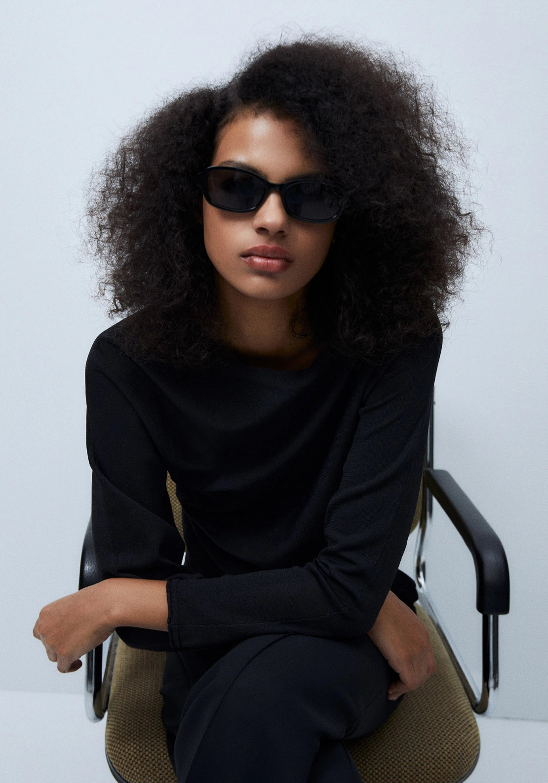Asymmetric Neck Sweater - Black
