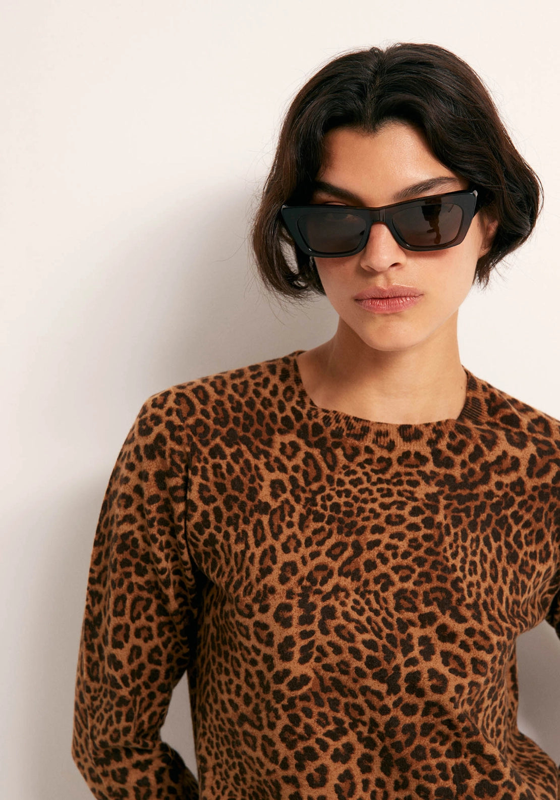 Animal Print Sweater - Beige Camel