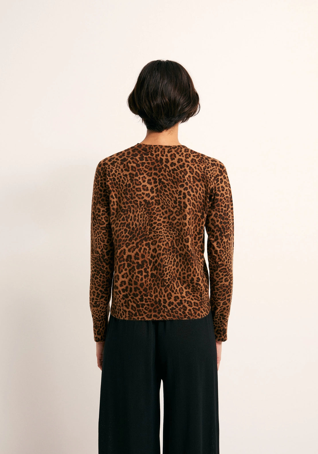 Animal Print Sweater - Beige Camel