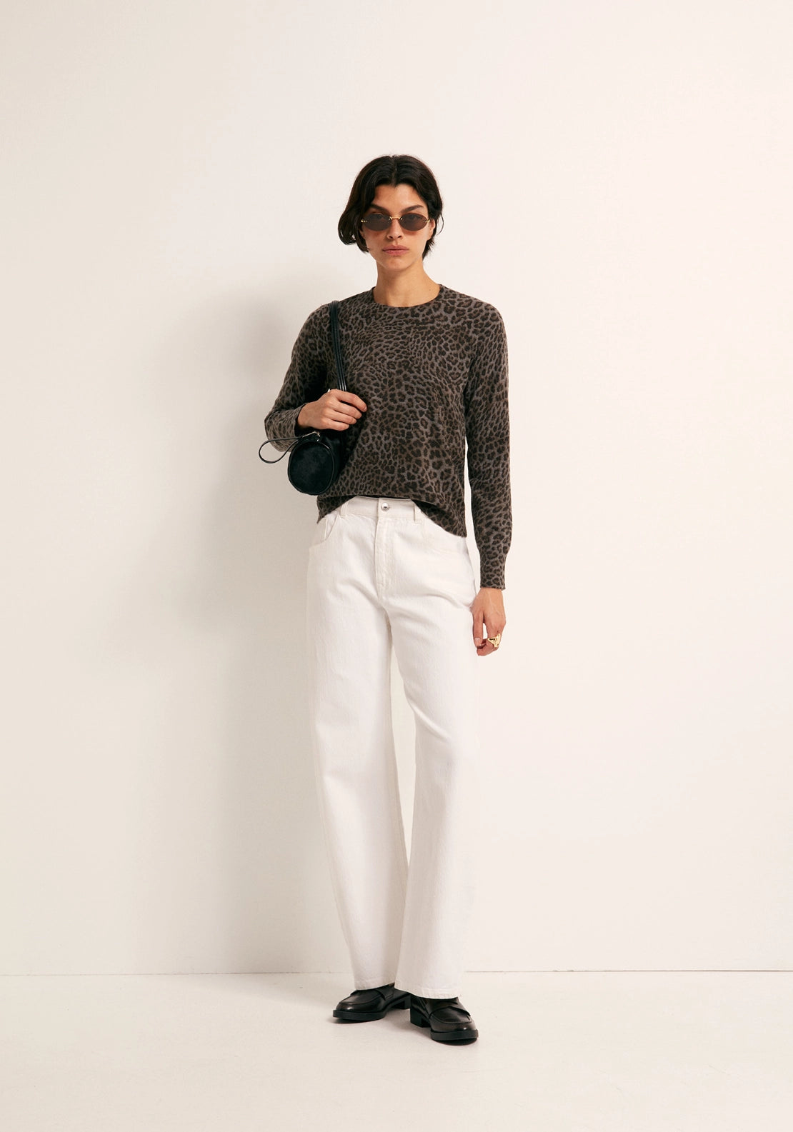 Animal Print Sweater - Grey