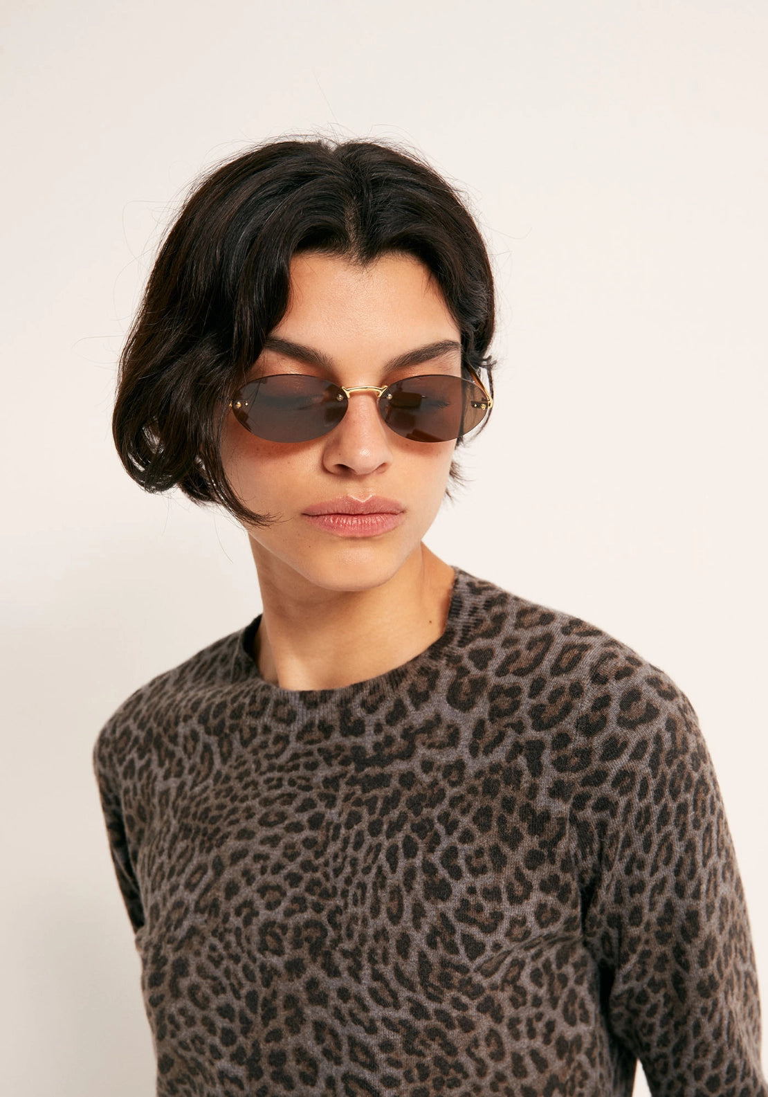 Animal Print Sweater - Grey