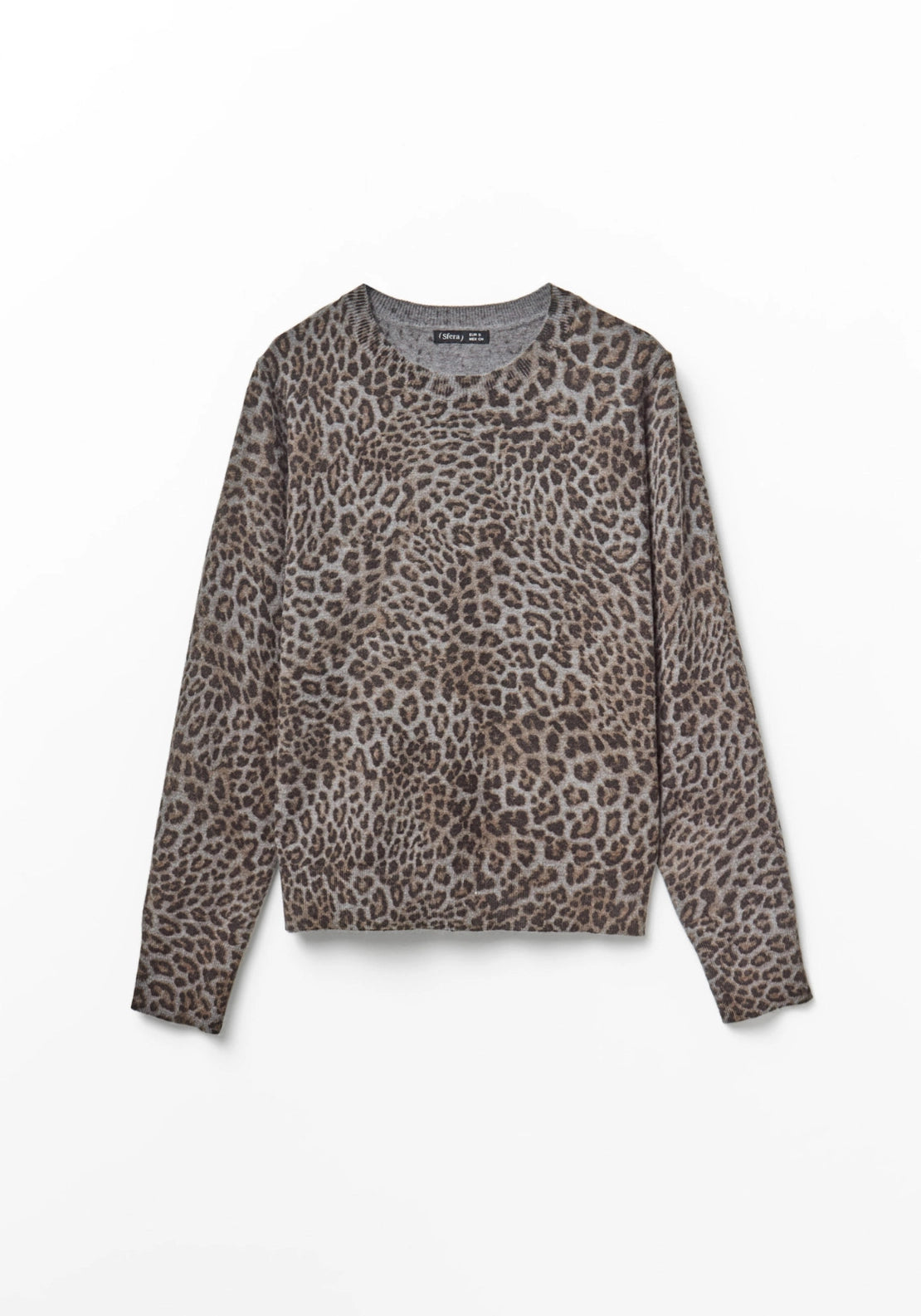 Animal Print Sweater - Grey