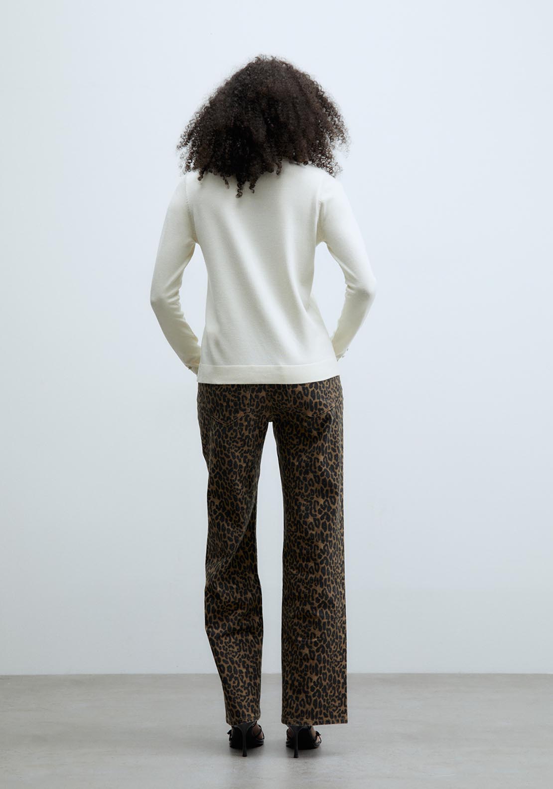 Sfera Jewel buttons cardigan - Ecru Mink 3 Shaws Department Stores