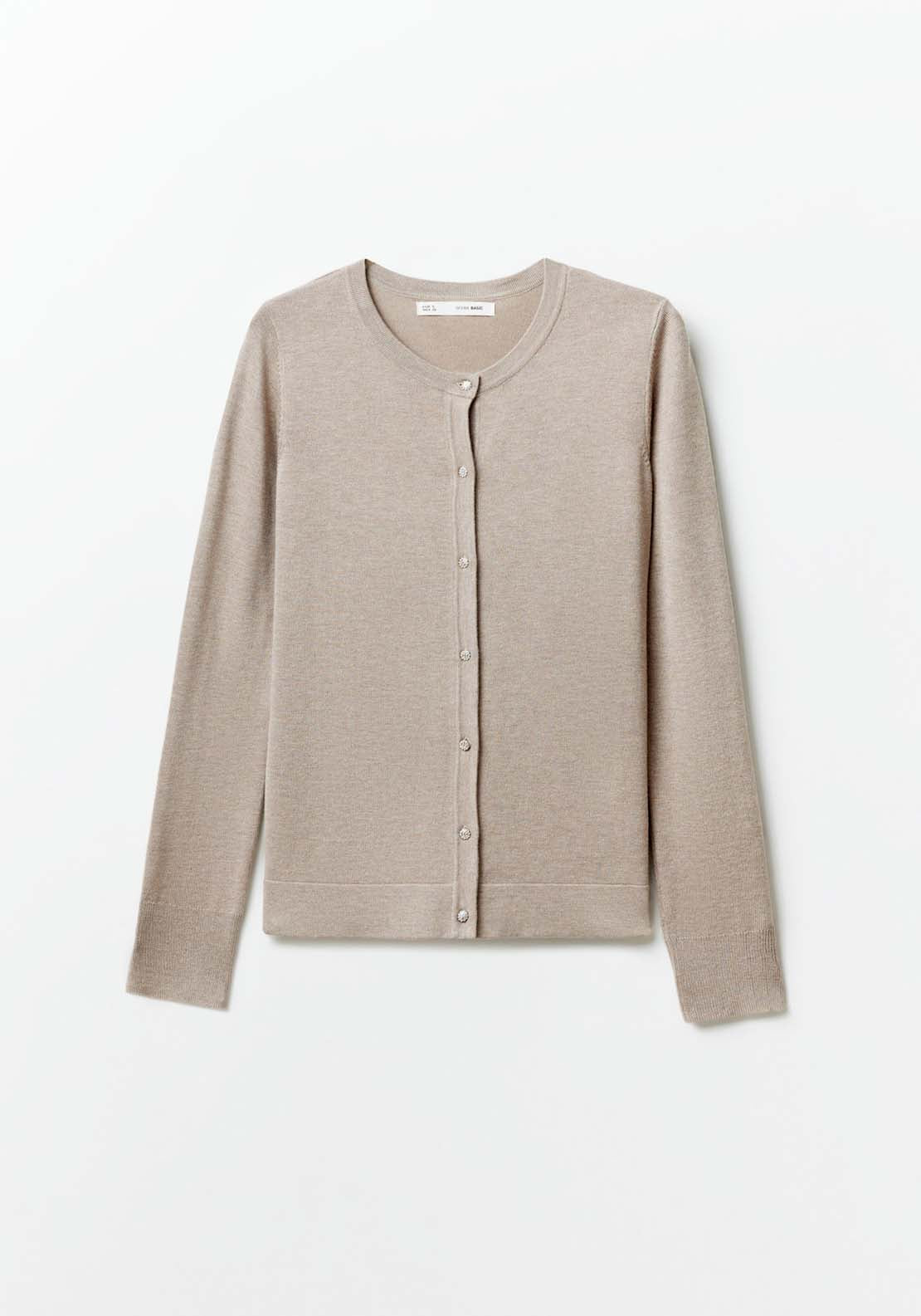 Sfera Jewel buttons cardigan - Beige Acid 5 Shaws Department Stores