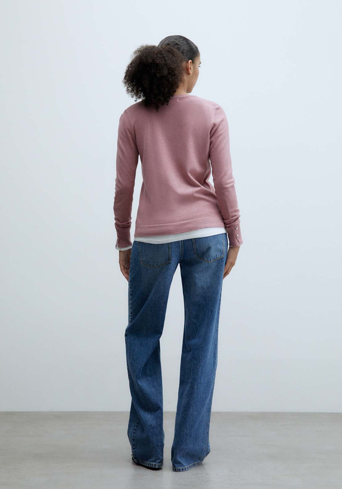 Sfera Jewel buttons cardigan - Pink Melange 5 Shaws Department Stores