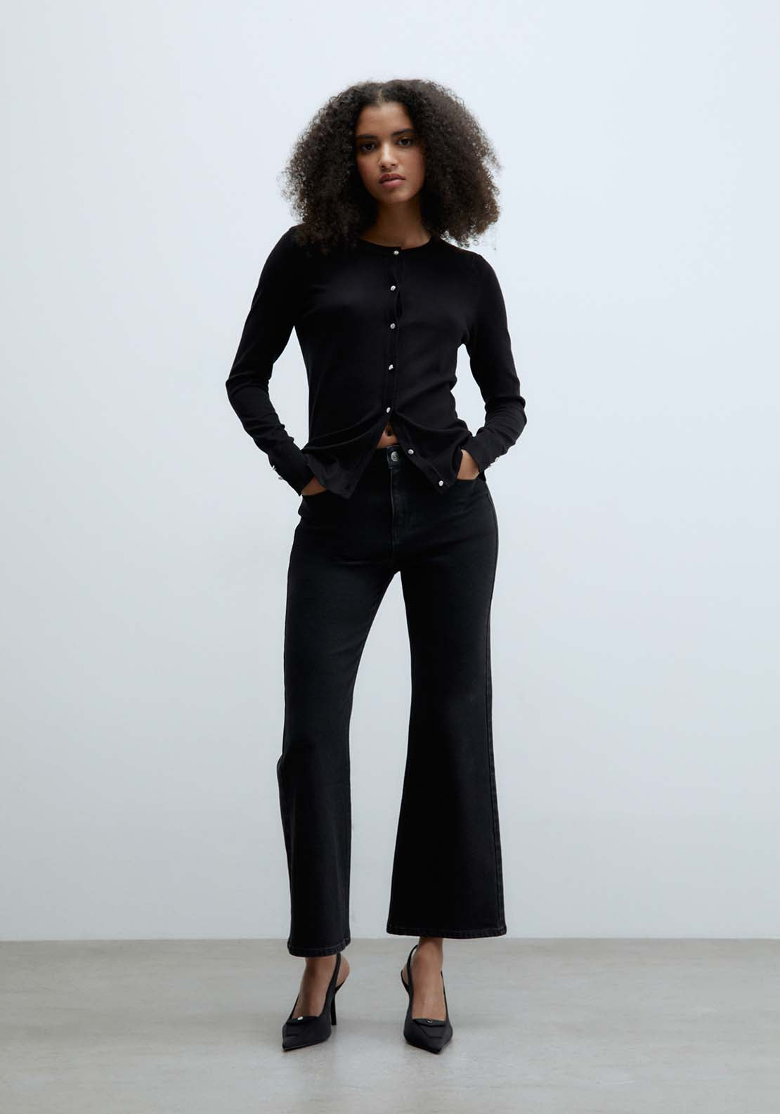 Sfera Jewel buttons cardigan - Black 4 Shaws Department Stores