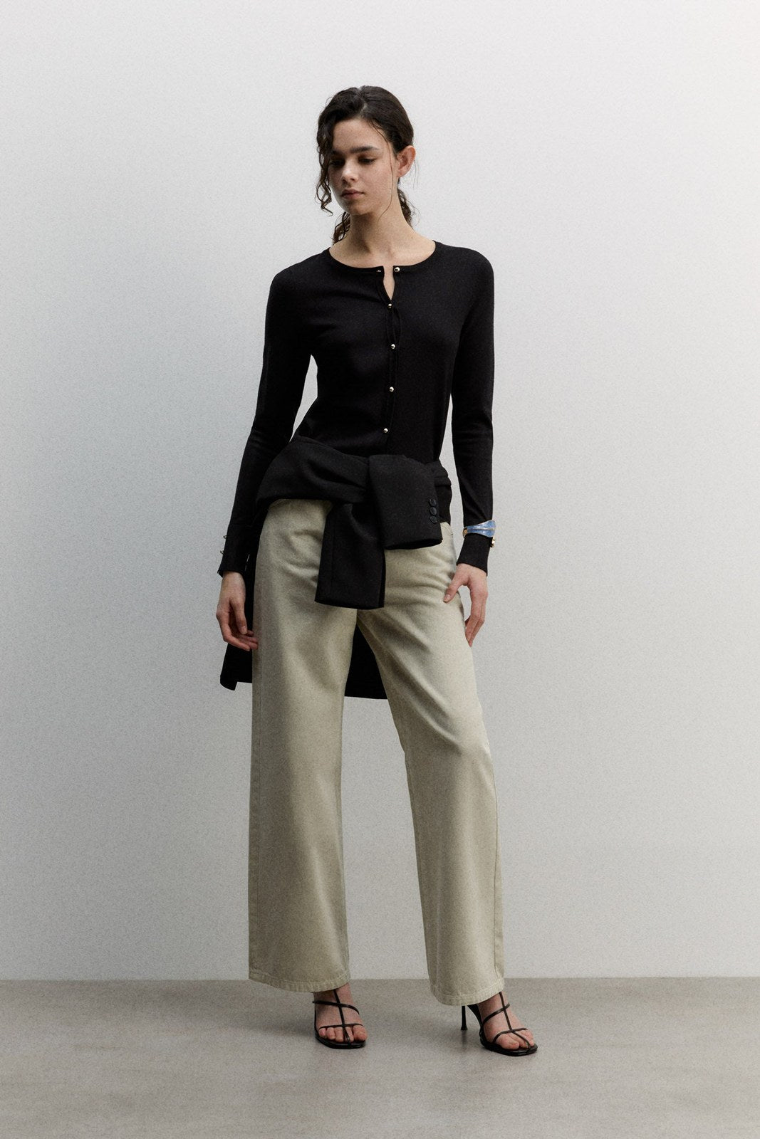 Sfera Plain cardigan - Black 1 Shaws Department Stores
