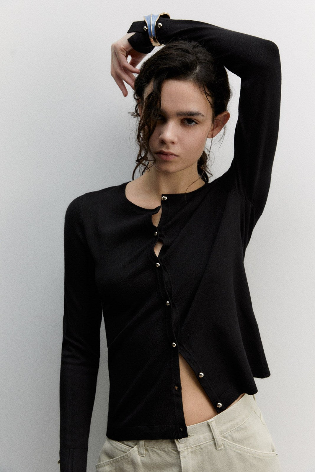 Sfera Plain cardigan - Black 4 Shaws Department Stores