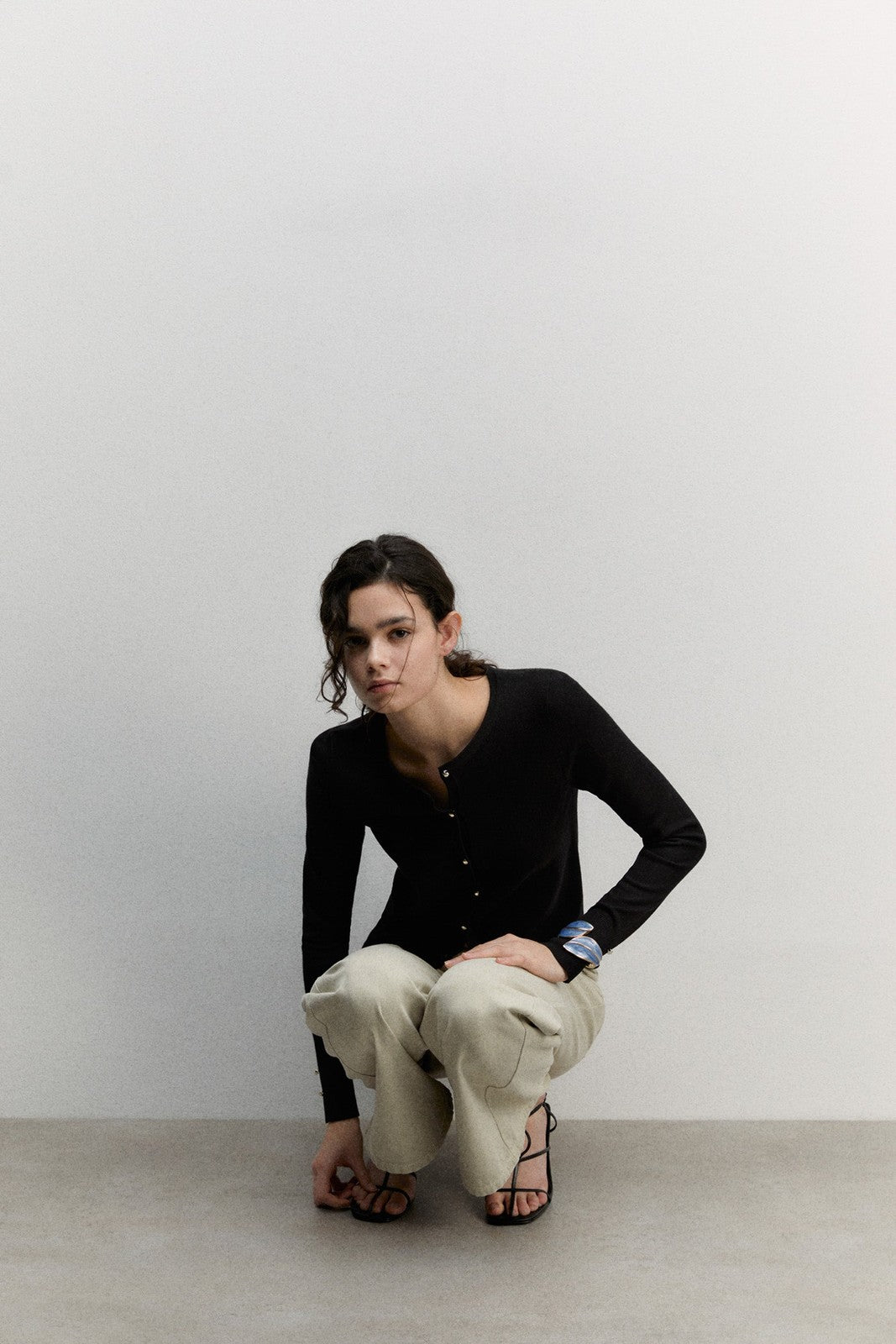Sfera Plain cardigan - Black 5 Shaws Department Stores