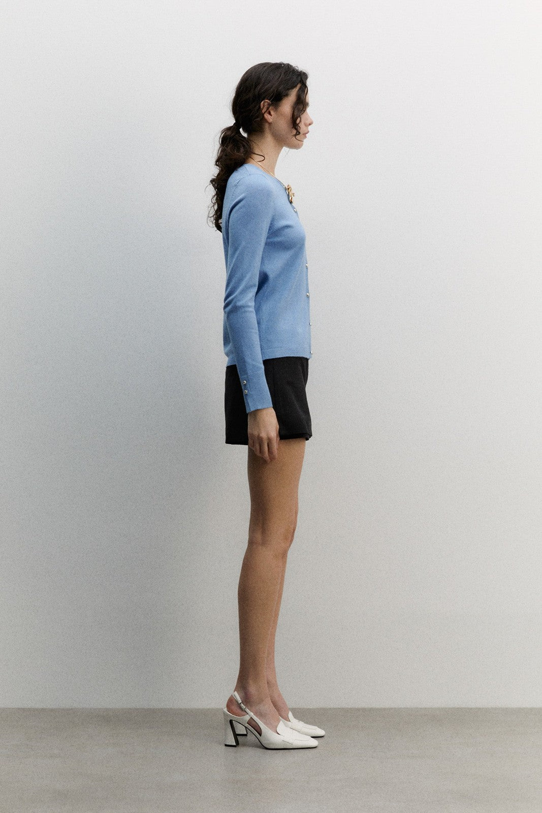 Sfera Plain cardigan - Blue 5 Shaws Department Stores