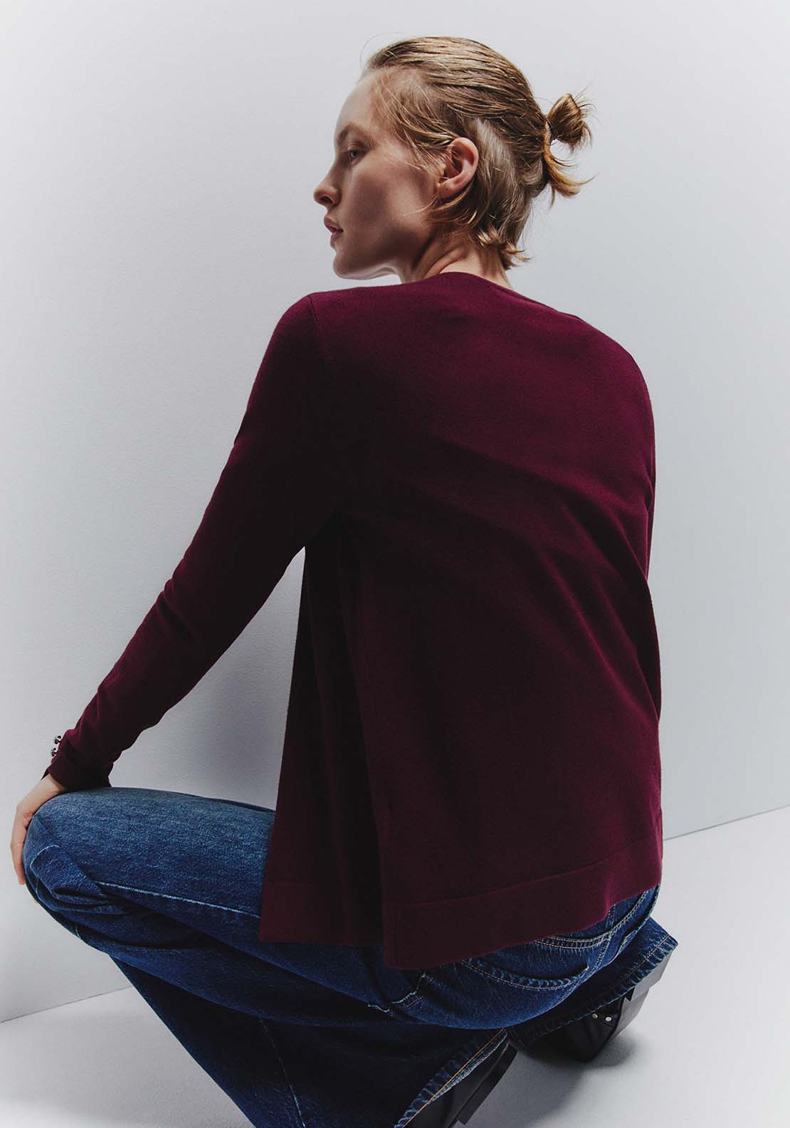 Jewel Button Cardigan - Red