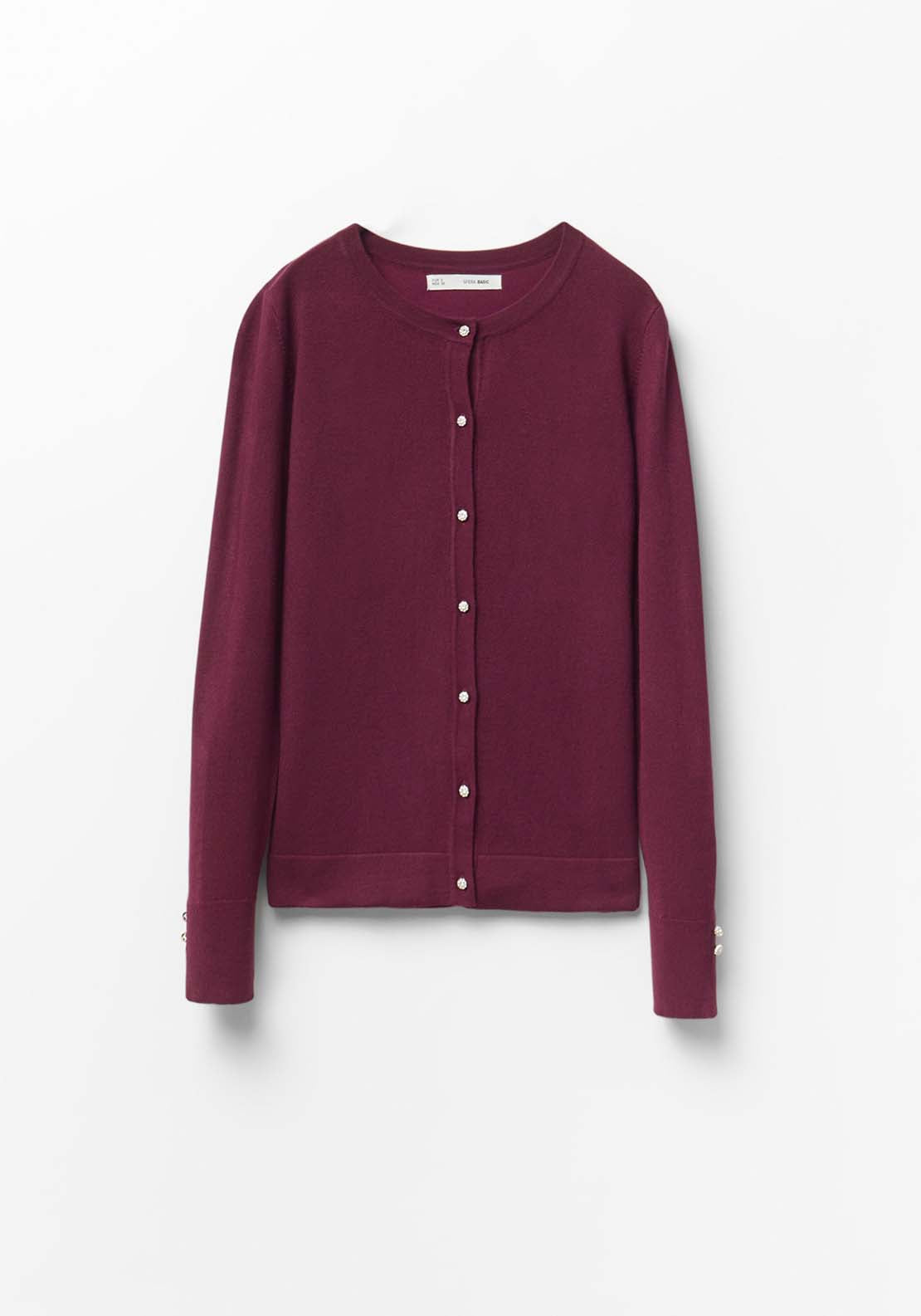 Jewel Button Cardigan - Red