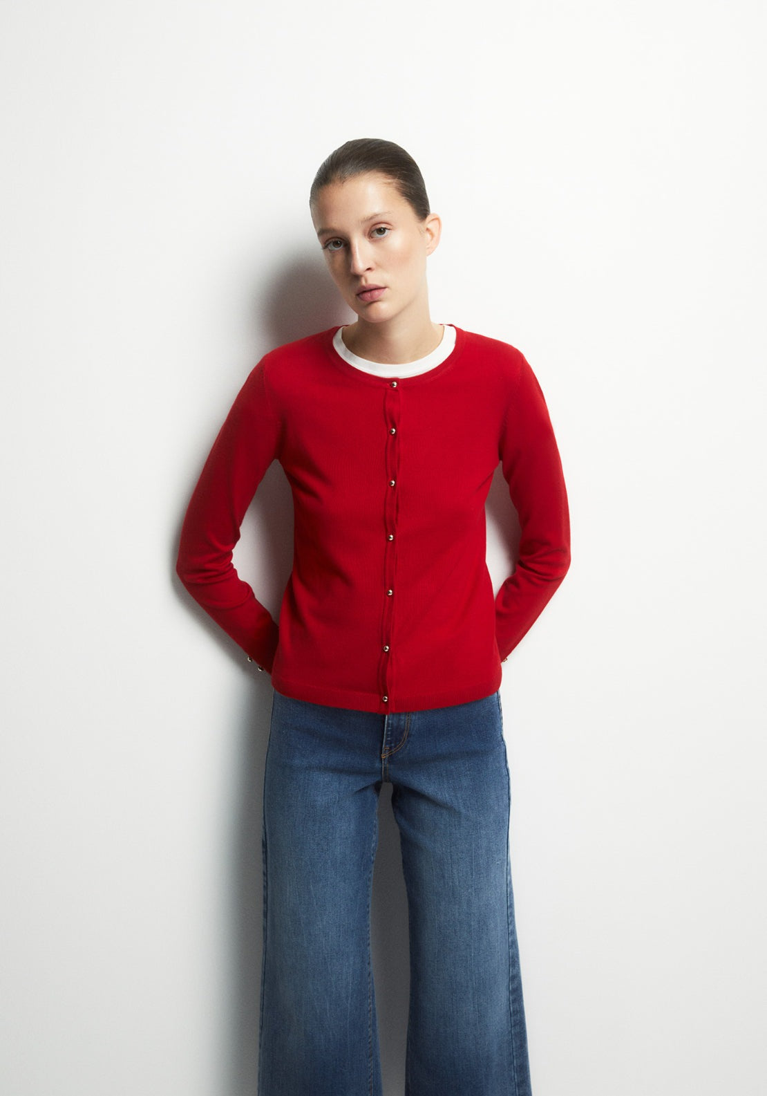 Knit Cardigan - Red