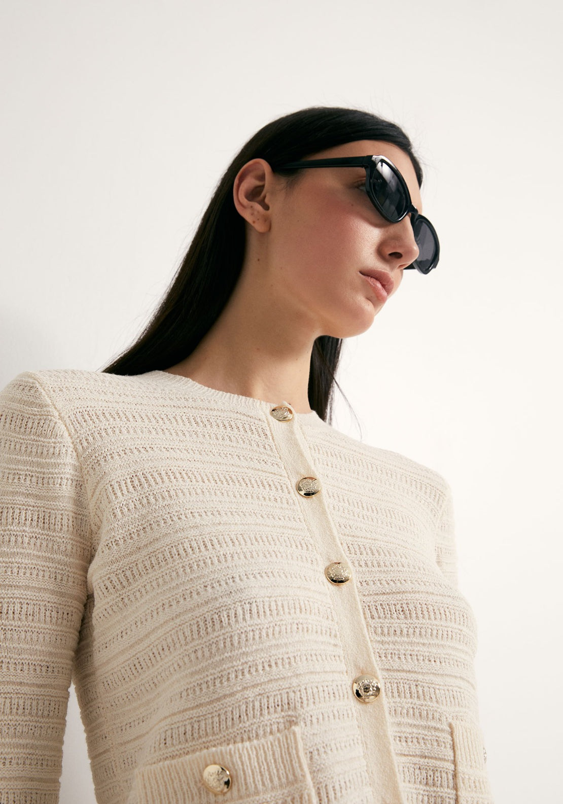Structured Knit Cardigan - Cream
