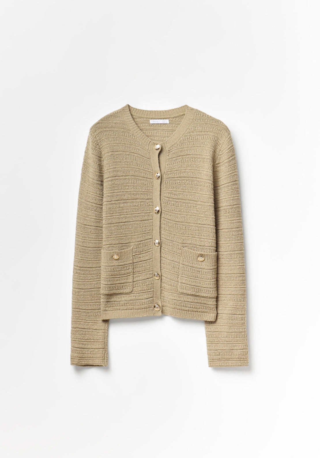 Structured Knit Cardigan - Beige