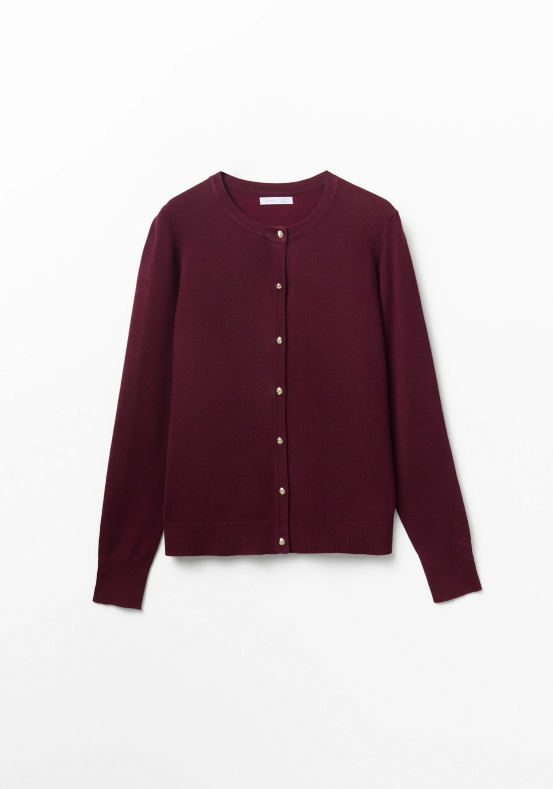 Gold Tone Button Cardigan - Red
