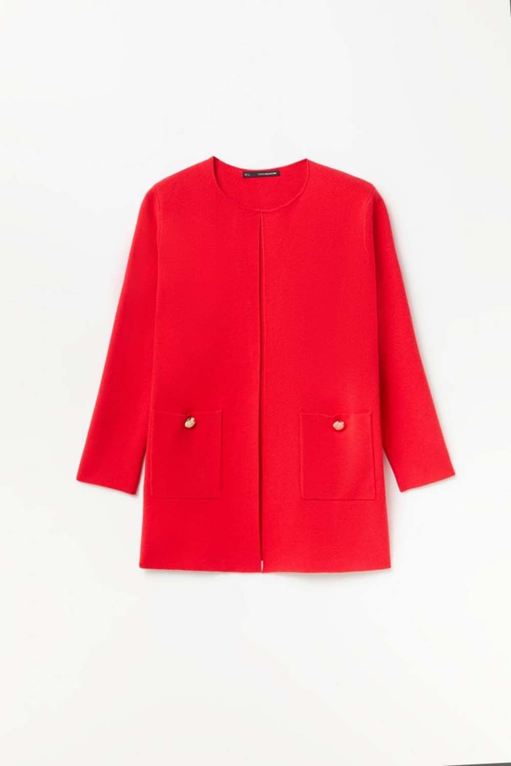 Patch pockets jacket - Red