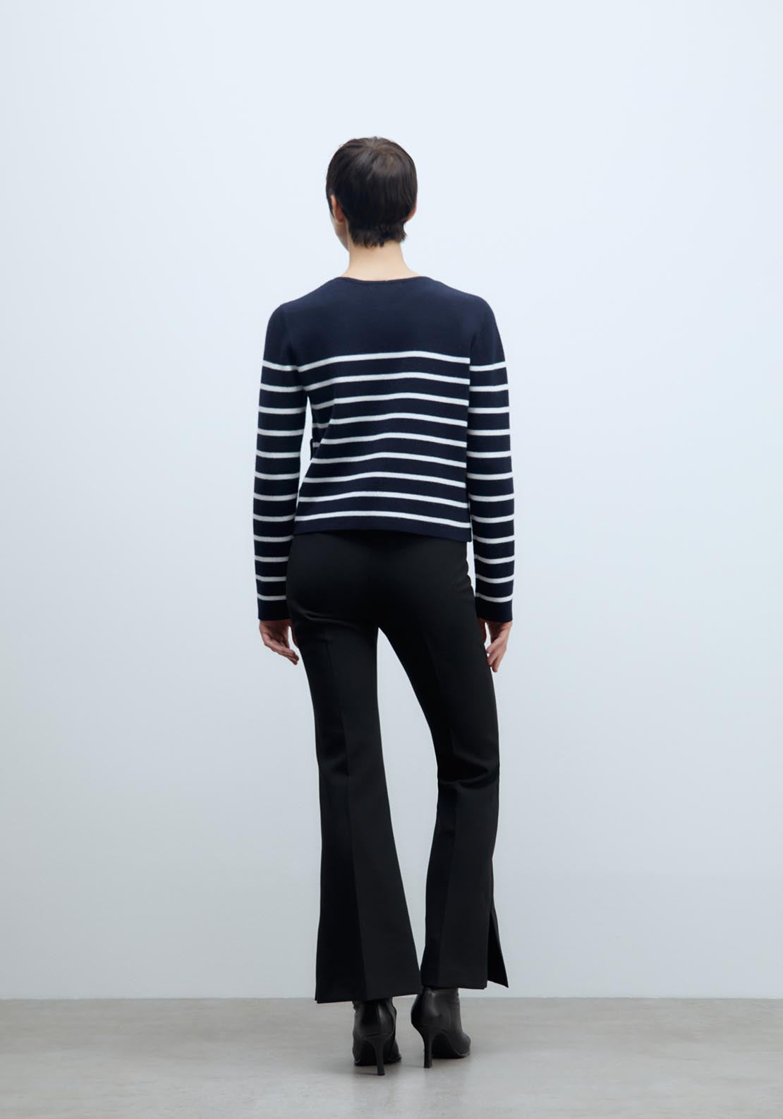 Sfera Pockets striped cardigan - Navy 3 Shaws Department Stores