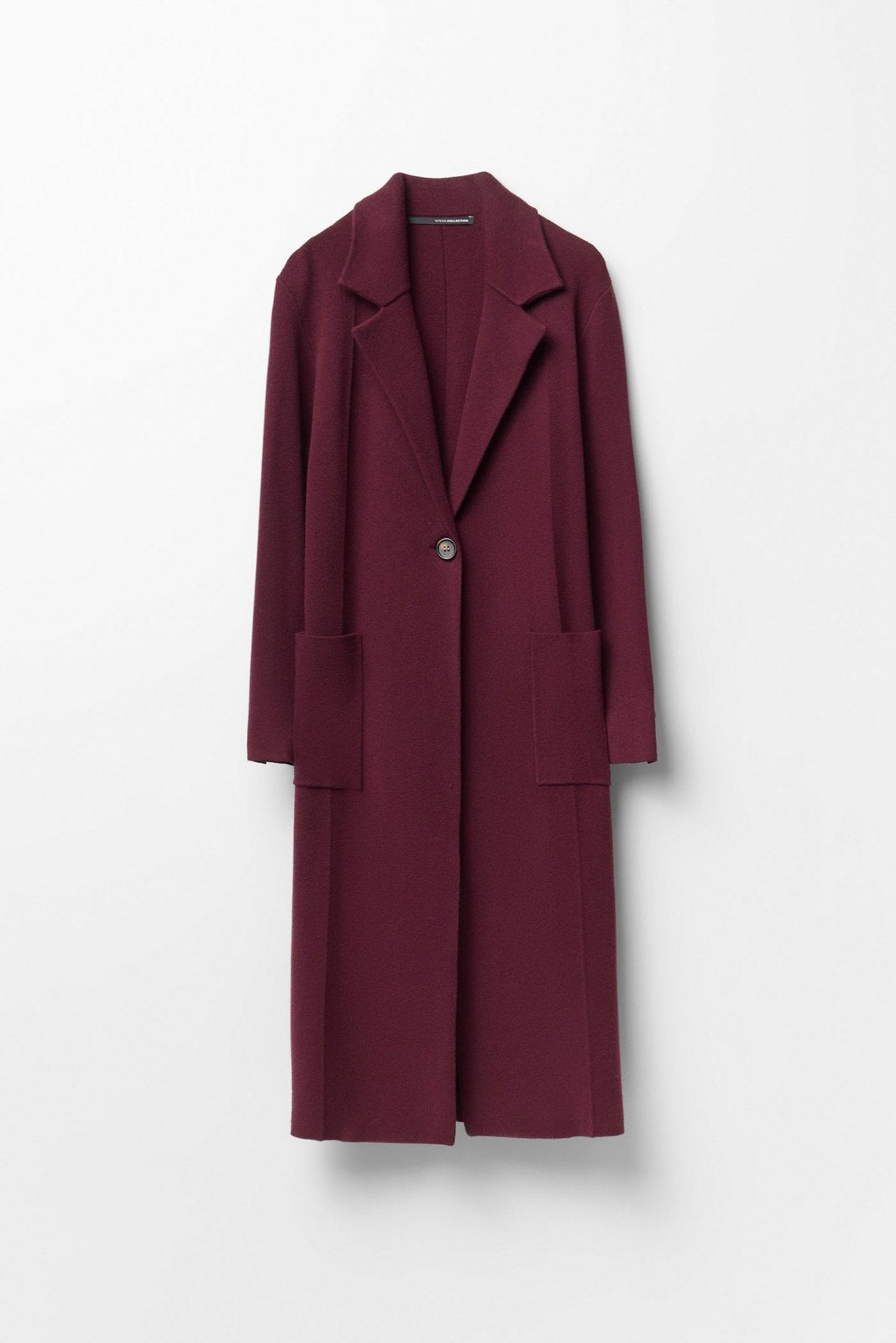 Pockets Lapel Collar Coat - Red