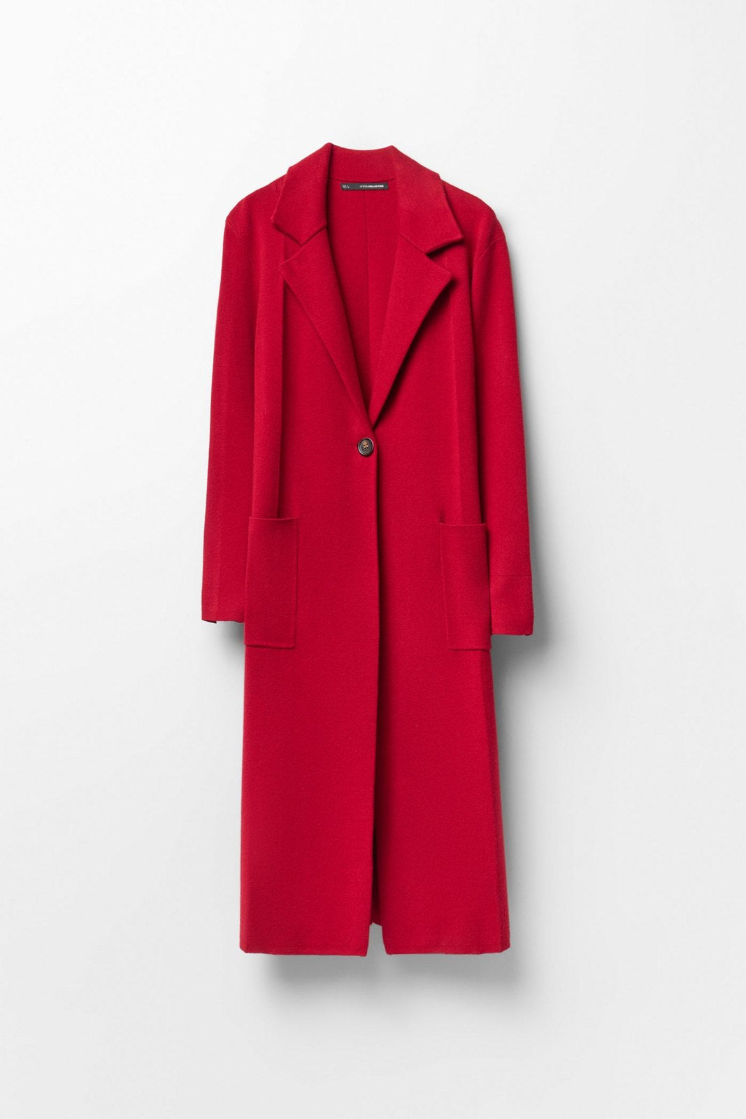 Pockets Lapel Collar Coat - Red
