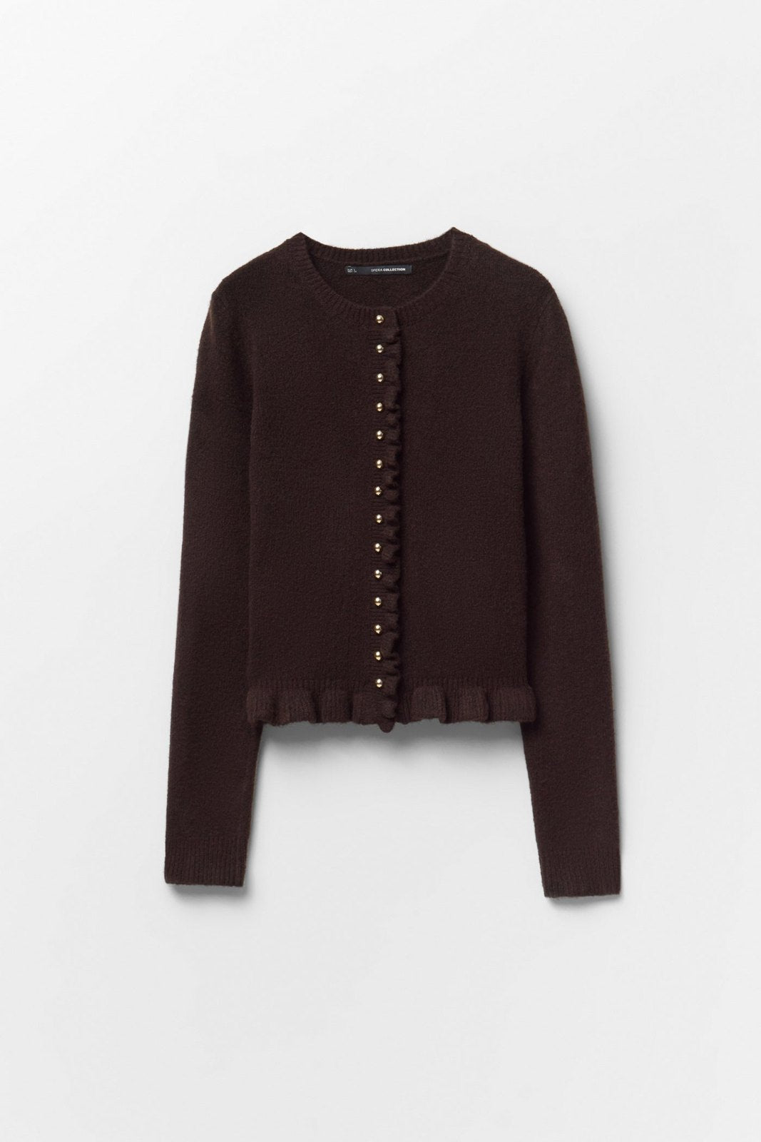 Mini Ruffles Cardigan - Brown