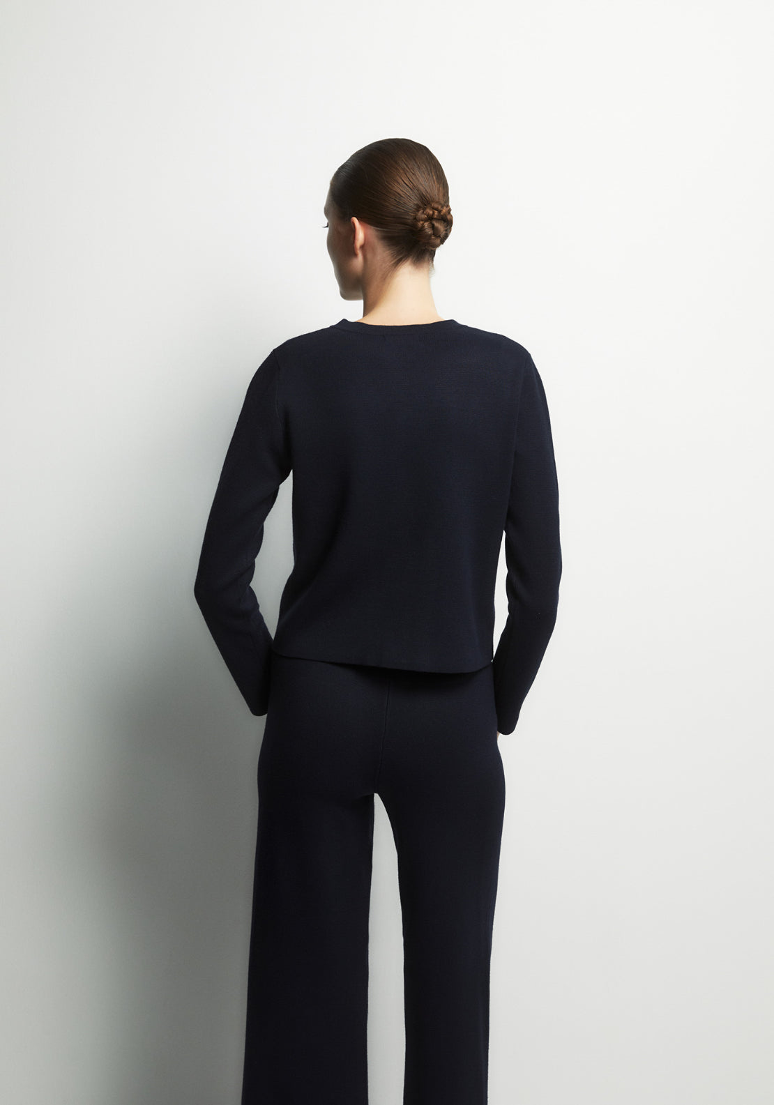 Sfera Plain Knit Cardigan - Blue 2 Shaws Department Stores