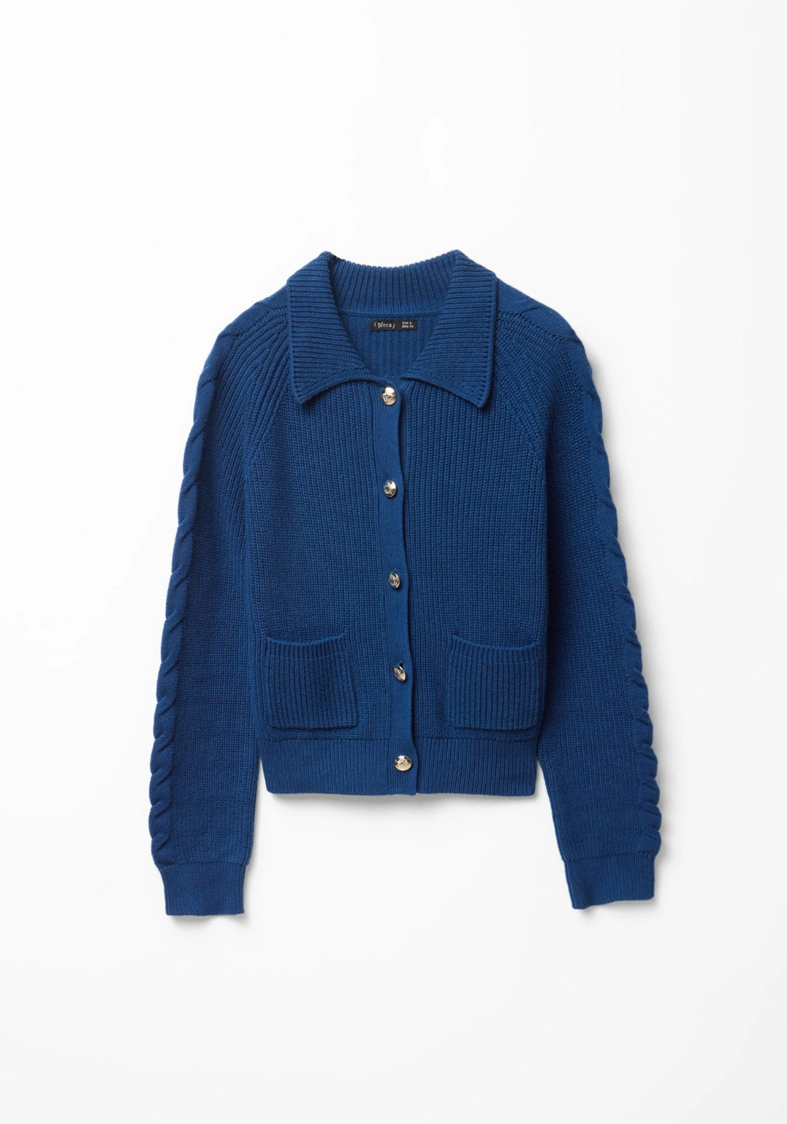 Rib Knit Cardigan - Blue Indigo