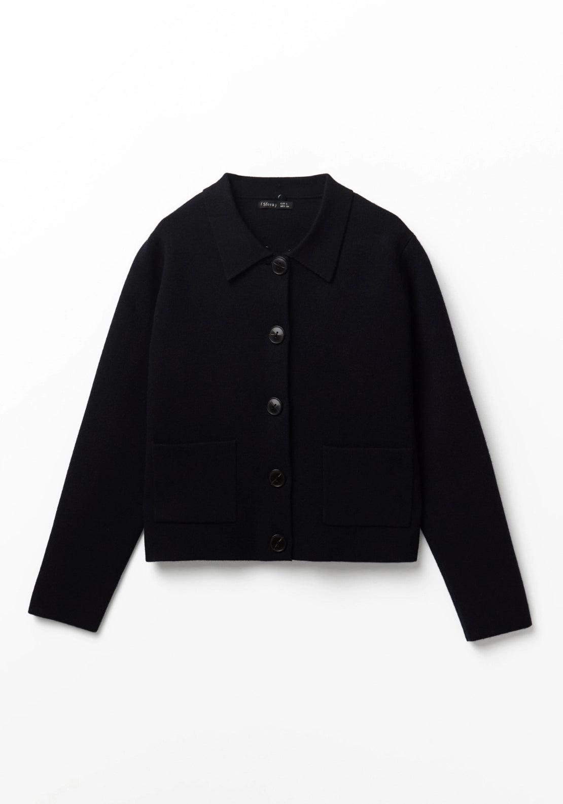 Faux Fur Collar Jacket - Navy Blue