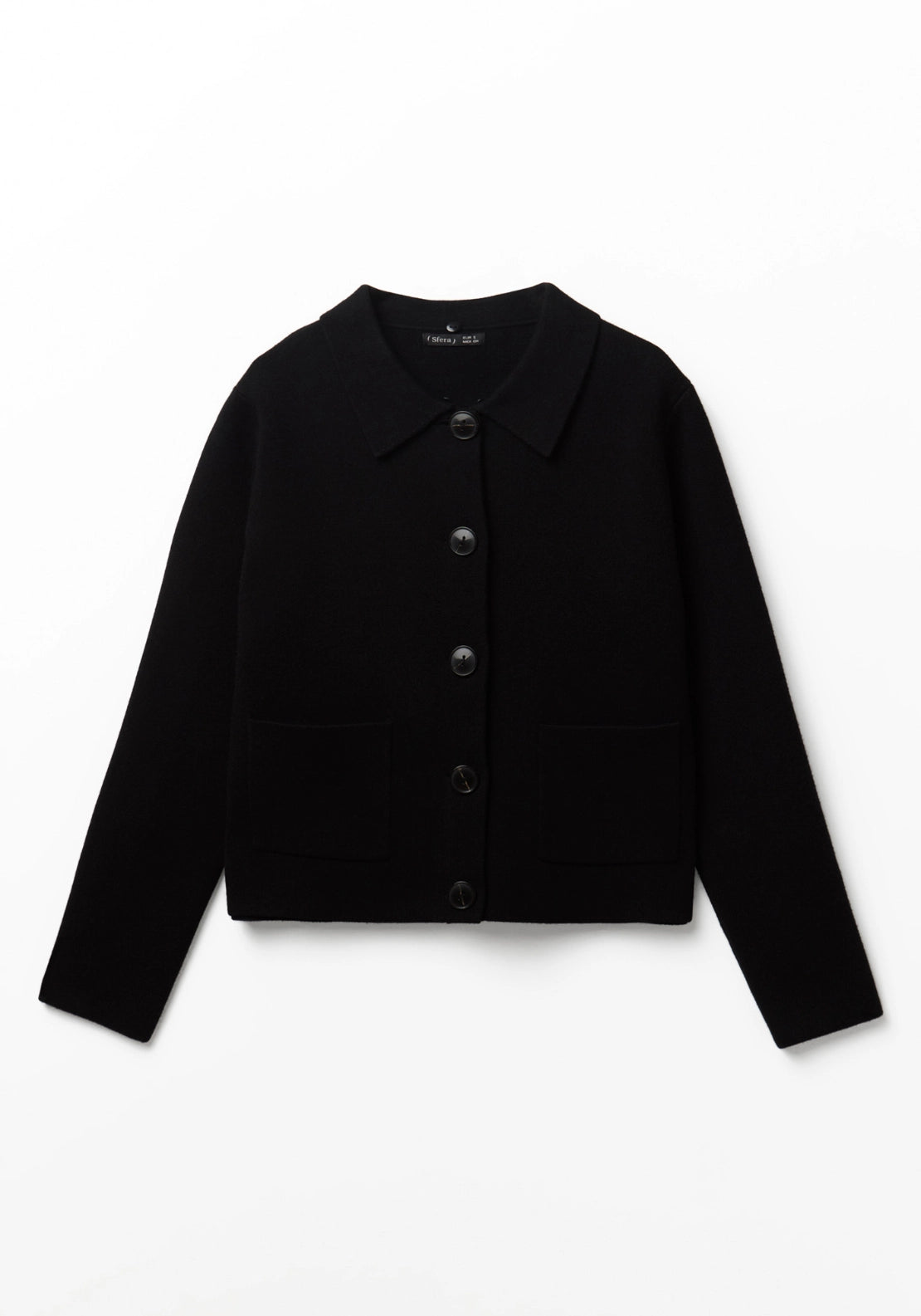 Faux Fur Collar Jacket - Black
