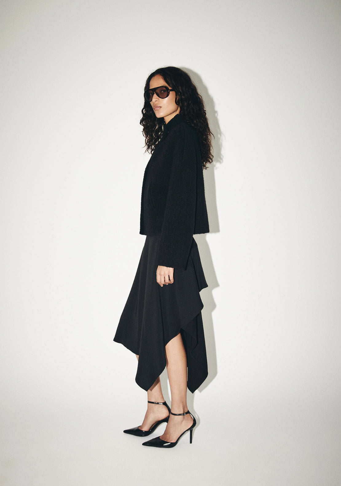 Crossover Bouclé Jacket - Black