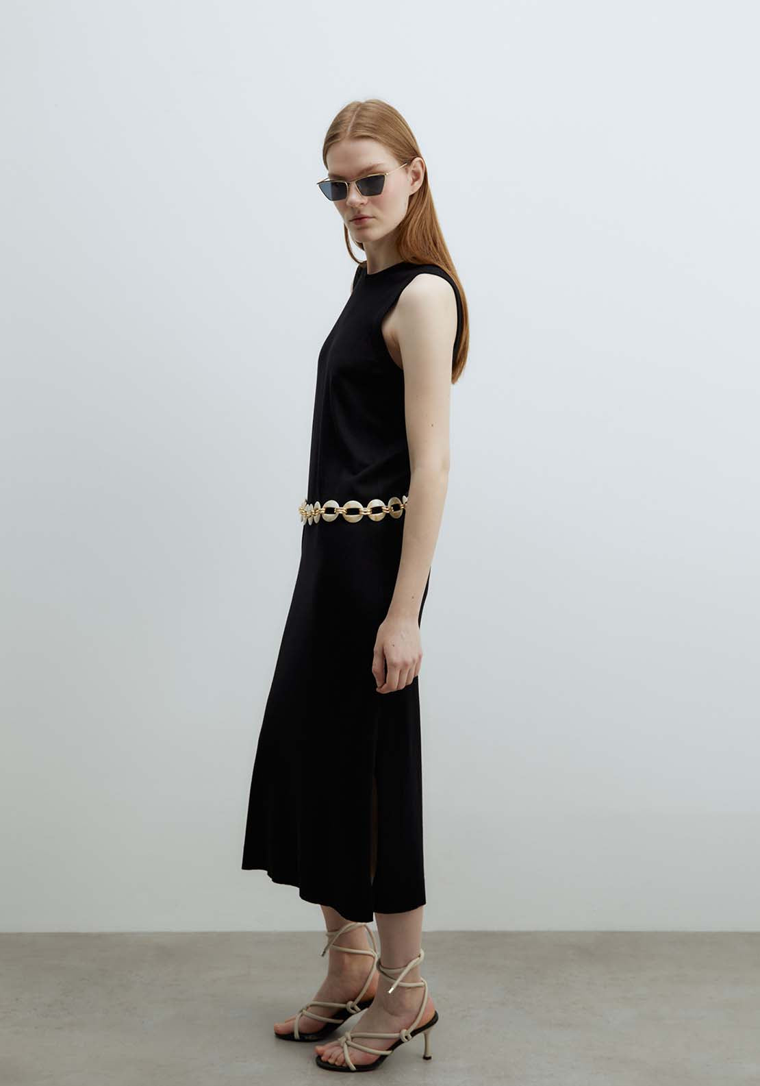 Sfera Midi Dress - Black 3 Shaws Department Stores