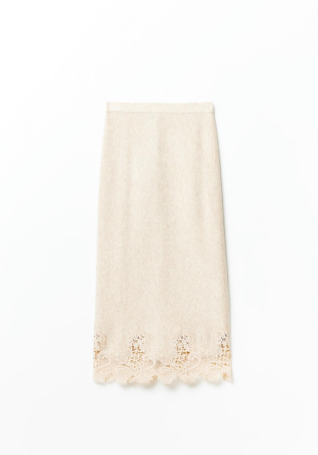 Sfera Lace detail midi skirt - Melange Mink 8 Shaws Department Stores