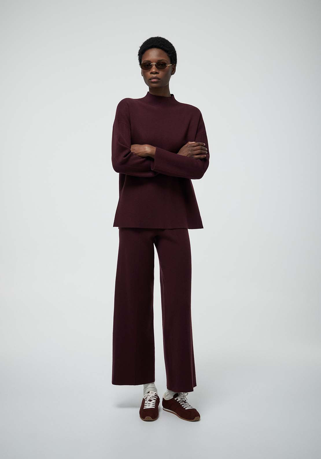 Wide Leg Trousers - Red