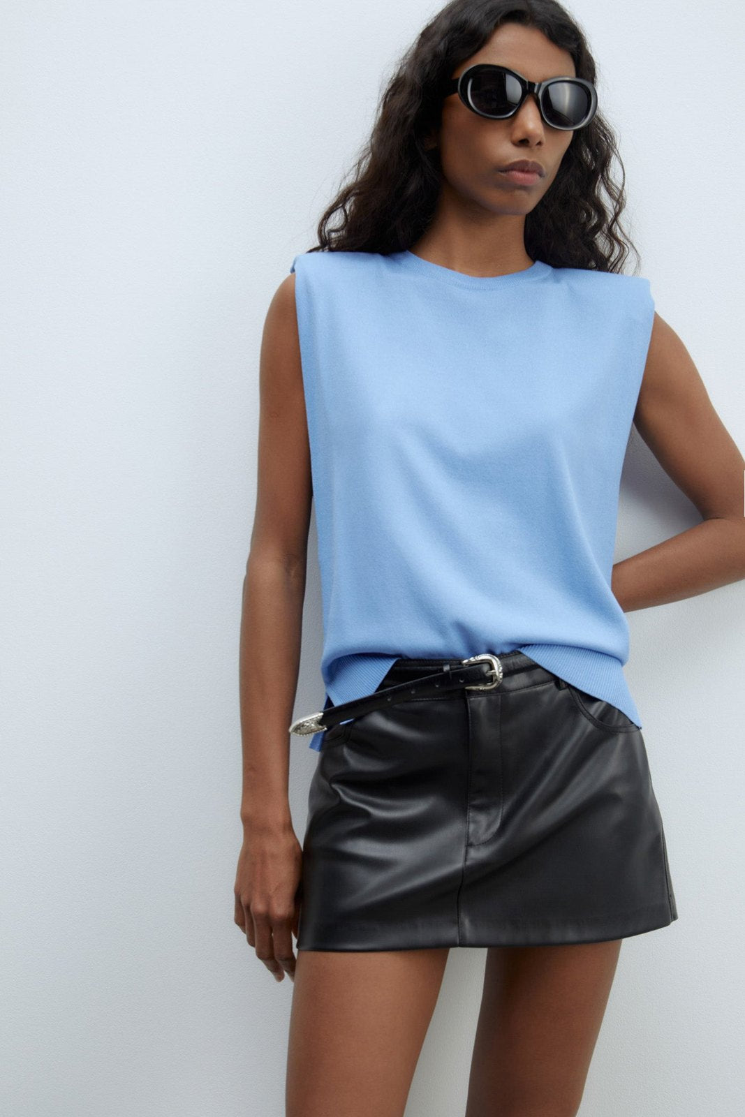 Sfera Shoulder pads plain top - Blue 3 Shaws Department Stores
